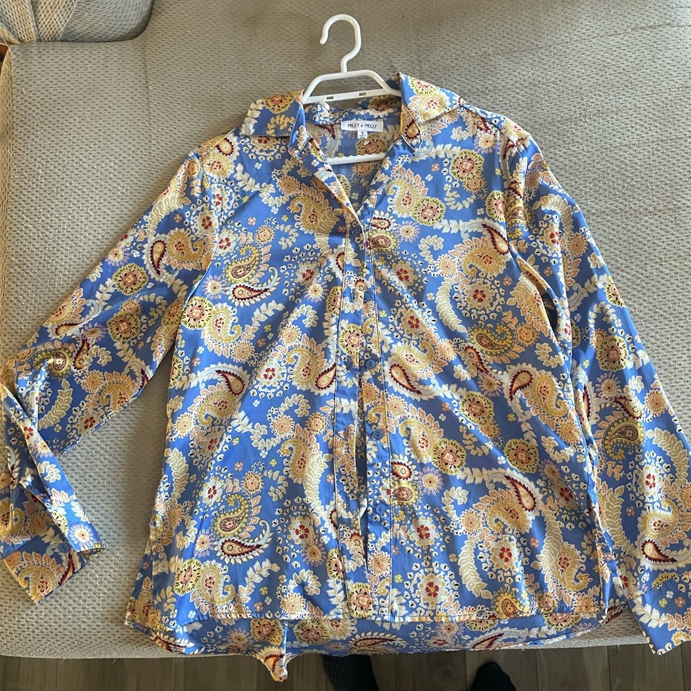 Size Small Oversized Button Up Satin Shirt